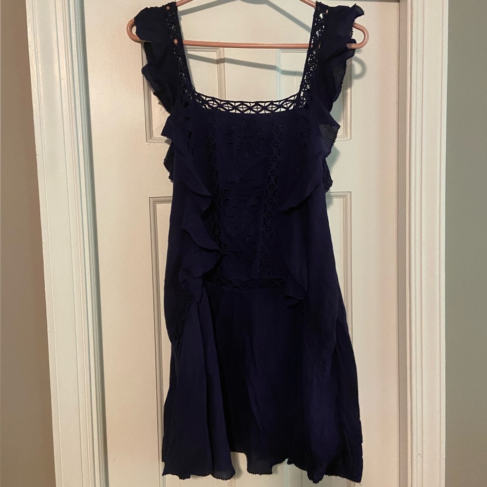 Free People Lined Navy Dress